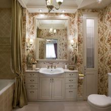 Tapet pentru baie: pro și contra, tipuri, design, 70 de fotografii în interior-21