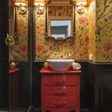 טפטים לחדר האמבטיה: יתרונות וחסרונות, סוגים, עיצוב, 70 תמונות בפנים -14