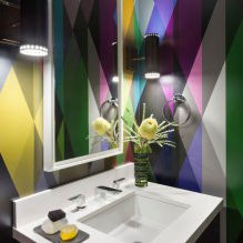 Papel de parede para o banheiro: prós e contras, vistas, design, 70 fotos no interior-3