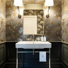 Giấy dán tường cho phòng tắm: ưu và nhược điểm, chủng loại, thiết kế, 70 ảnh trong nội thất-9