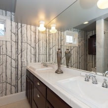 Giấy dán tường cho phòng tắm: ưu và nhược điểm, chủng loại, thiết kế, 70 ảnh trong nội thất-4