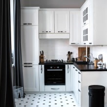 Conception d'une cuisine blanche avec un comptoir noir: 80 meilleures idées, photos à l'intérieur-11