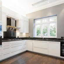 Conception d'une cuisine blanche avec un comptoir noir: 80 meilleures idées, photos à l'intérieur-5