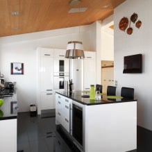 Conception d'une cuisine blanche avec un comptoir noir: 80 meilleures idées, photos à l'intérieur-20