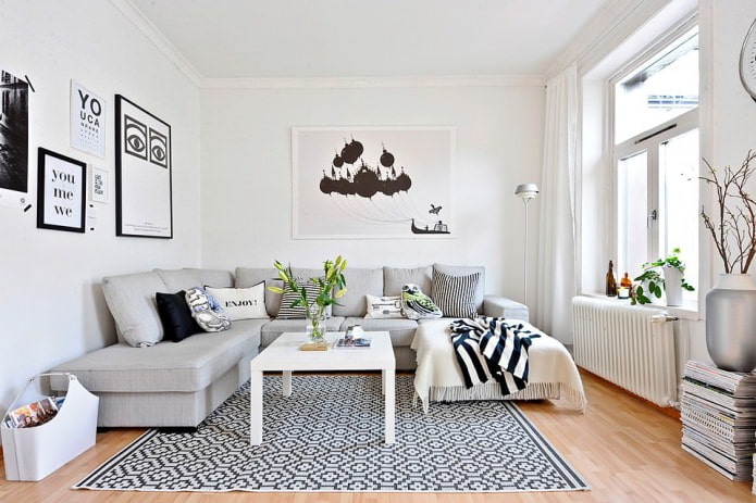 Style scandinave à l'intérieur d'un appartement et d'une maison
