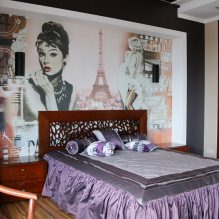 Design mural dans la chambre: choix de couleurs, options de décoration, 130 photos à l'intérieur-21