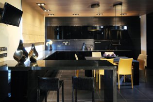 Suite noire à l'intérieur de la cuisine: design, choix de papier peint, 90 photos