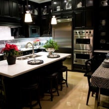 Suite noire à l'intérieur de la cuisine: design, choix de papier peint, 90 photos-16