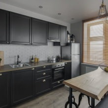 Suite noire à l'intérieur de la cuisine: design, choix de papier peint, 90 photos-14