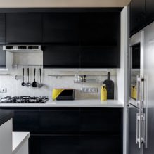 Suite noire à l'intérieur de la cuisine: design, choix de papier peint, 90 photos-19