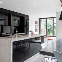 Suite noire à l'intérieur de la cuisine: design, choix de papier peint, 90 photos-6