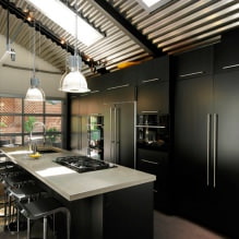 Suite noire à l'intérieur de la cuisine: design, choix de papier peint, 90 photos-25