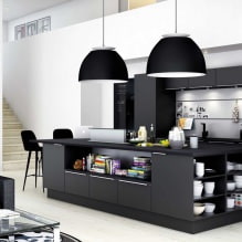 Suite noire à l'intérieur de la cuisine: design, choix de papier peint, 90 photos-17