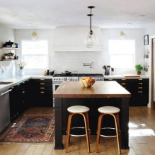 Suite noire à l'intérieur de la cuisine: design, choix de papier peint, 90 photo-3