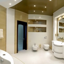 Plafond tendu dans la salle de bain: avantages et inconvénients, types, 55 photos à l'intérieur-0
