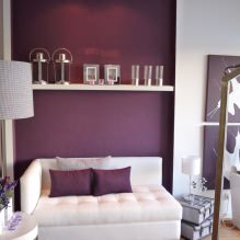 Interjeras purpuriniais tonais: deriniai, kambarių apžvalga, 70 nuotraukų-14