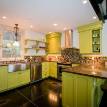 Green kitchen: features of choice, combination, 60 photos-24