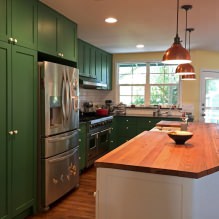 Dapur hijau: ciri pilihan, gabungan, 60 foto-4
