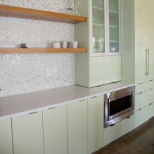 Žalioji virtuvė: pasirinktos savybės, derinys, 60 nuotraukų-5