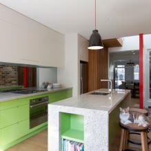 Dapur hijau: ciri pilihan, gabungan, 60 foto-0
