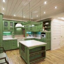 Žalioji virtuvė: pasirinktos savybės, derinys, 60 nuotraukų-20