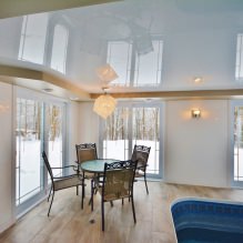 Glossy stretch ceilings: photo, design, types, color choice, a review of the rooms-30
