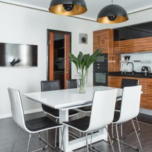 Interiér kuchyne s tmavou doskou: vlastnosti, materiály, kombinácie, 75 fotografií-32