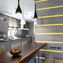 O interior da cozinha com uma bancada escura: características, materiais, combinações, 75 fotos-20