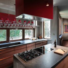 Interiér kuchyne s tmavou doskou: vlastnosti, materiály, kombinácie, 75 fotografií-28