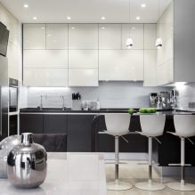 The interior of the kitchen with a dark countertop: features, materials, combinations, 75 photos-9