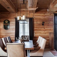 Záclony v dřevěném domě: designové prvky, typy, 80 fotografií-14