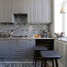 Pilkos spalvos virtuvės komplektas: dizainas, formos pasirinkimas, medžiaga, stilius (65 nuotraukos) -6