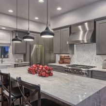 Set da cucina grigio: design, scelta della forma, materiale, stile (65 foto) -27