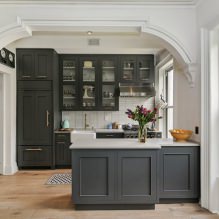Pelēkas krāsas virtuves komplekts: dizains, formas izvēle, materiāls, stils (65 foto) -2
