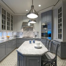 Gri mutfak seti: tasarım, form seçimi, malzeme, stil (65 fotoğraf) -0