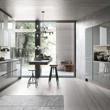 Сиви кухињски сет: дизајн, избор форме, материјала, стила (65 фотографија) -24