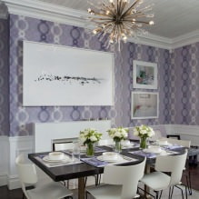 Lilac tapeter i interiören: utsikt, design, val av stil och gardiner, kombinationer, 55 foto-3