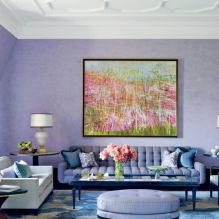 Lilac bakgrundsbilder i inredningen: typer, design, val av stil och gardiner, kombinationer, 55 foto-6