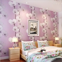 Wallpaper lilac di pedalaman: pandangan, reka bentuk, pilihan gaya dan langsir, gabungan, 55 foto-0