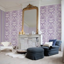 Papiers peints lilas à l'intérieur: types, design, choix de style et rideaux, combinaisons, 55 photo-1