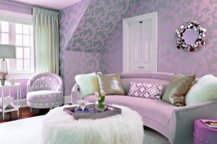 Papiers peints lilas à l'intérieur: types, design, choix de style et rideaux, combinaisons, 55 photos