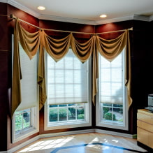 Conception d'une pièce aux rideaux dorés: choix de tissus, combinaisons, types de rideaux, 70 photos -2
