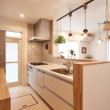 Suite beige en el interior de la cocina: diseño, estilo, combinación (60 fotos) -4