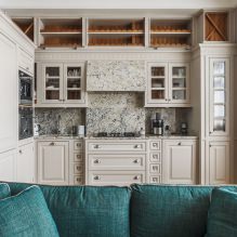 Suite beige a l’interior de la cuina: disseny, estil, combinació (60 fotos) -9
