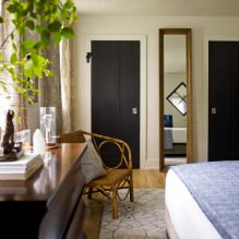 Tummat sisätilojen ovet: yhdistelmä lattian, seinien, huonekalujen värin kanssa (60 kuvaa) -8