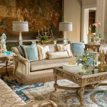 Style baroque à l'intérieur de l'appartement: éléments de design, décoration, mobilier et décoration-23