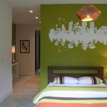 Intérieur avec papier peint aux couleurs vertes: design, combinaison, choix de style, 70 photos-3