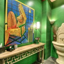 Interior dengan kertas dinding dalam warna hijau: reka bentuk, gabungan, pilihan gaya, 70 foto-4