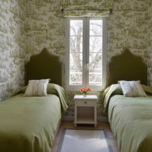 Interior dengan kertas dinding dalam warna hijau: reka bentuk, gabungan, pilihan gaya, 70 foto-0