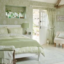 Interior amb paper pintat en tons verds: disseny, combinació, opció d'estil, 70 fotos-2